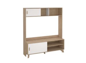 5713035089524 - TV-Schrank ANDAS Ikast TV-Möbel TV-Wand Wohnwand TV-Regal TV-Element weiß (jackson hickory weiß) B1587cm H1809cm T484cm Spanplatte Schränke 2 Schiebetüren Breite 159 cm Höhe 181 cm