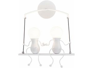 5713310845043 - Wandleuchte Kreatives Moderne Einfache Humanoid Wand Lampe im Schwingen Form Eisen Halter Innen E27 Art Deco Doppelt Cartoon Lampe für Wohnzimmer