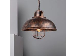 5713310847979 - Pendelleuchte Industrielle Stil Kronleuchter mit Kette Hängelampe mit Ø33cm Dome Metall Lampenschirm für Wohnzimmer Schlafzimmer Esszimmer Rost 1PCS