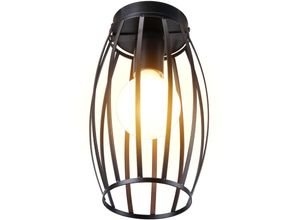 5713310910109 - Axhup - Deckenleuchte 1 Flammig Deckenlampe mit Ø15cm Drahtkäfig Industraille Stil Edison Licht E27 Fassung für Wohnzimmer Esszimmer (Schwarz)