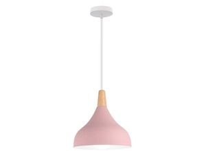 5713310924656 - Axhup - Pendelleuchte 1 Flammig Hängeleuchte im Moderne Stil Kronleuchter mit Ø20cm Lampenschirm für Wohnzimmer Schlafzimmer Esszimmer (Rosa)