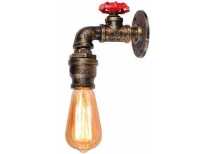 5713441897539 - Wandleuchte Kerze Vintage Industrielle Wasserrohr Wandlampe Kreative Steampunk Art Lampe Decor E27 Fassung Innen für Wohnzimmer Schlafzimmer (Rost)