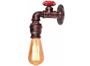 5713441904169 - Wandleuchte Kerze Vintage Industrielle Wasserrohr Wandlampe Kreative Steampunk Art Lampe Decor E27 Fassung Innen für Wohnzimmer Schlafzimmer (Rost