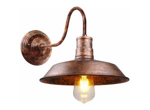 5713441931271 - Wandleuchten Vintage Industrielle Stil Wand Sconce mit Lampenschirm Wandlampe Innen E27 Fassang für Esszimmer Wohnzimmer Schlafzimmer (Rust)