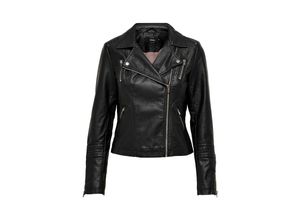 5713730490663 - ONLY Bikerjacke ONLGEMMA FAUX LEATHER BIKER OTW NOOS Black Unifarben Schwarz - Gr 38