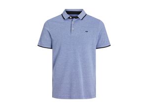 5713738372022 - JACK & JONES Poloshirt JJEPAULOS POLO SS NOOS Bright Cobalt SLIM FIT Unifarben Blau - Gr M