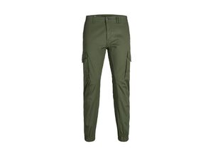 5713743991560 - JACK & JONES Cargohose JPSTPAUL JJFLAKE CARGO OLIVE NIGHT NOOS Olive Night Unifarben Grün - Gr 32 x 30