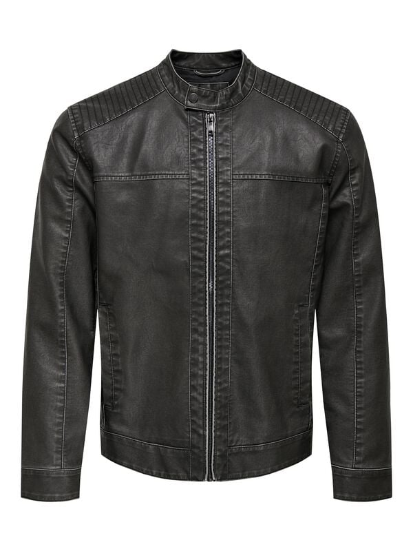 5713756448860 - ONSMIKE PU RACER JACKET OTW NOOS Kunstlederjacke schwarz in XL 5713756448860 - ONSMIKE PU RACER JACKET OTW NOOS Kunstlederjacke schwarz in XL