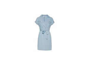 5713758366650 - NOISY MAY Hemdkleid Vera Light Blue Denim Unifarben Blau - Gr L