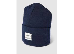 5713778577586 - Beanie in unifarbenem Design mit breitem Umschlag