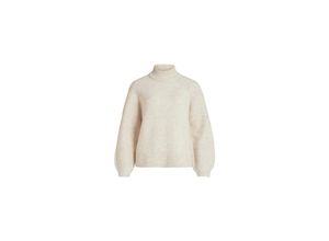 5713788441228 - VILA Rollkragenpullover Melia Super Light Natural Melange Unifarben Weiß - Gr M