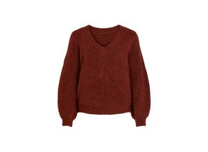 5713788944194 - VILA V-Pullover Jamina Fired Brick Melange  Rot - Gr XS