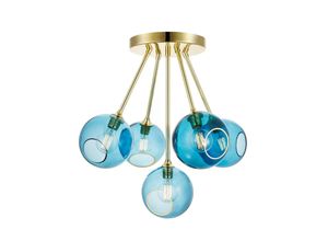 5713874227293 - Deckenleuchte Ballroom Molecule blau Glas 5-flammig