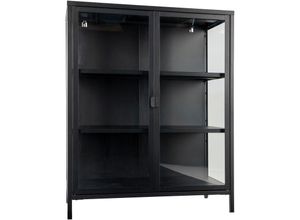 5713917004430 - Brisbane Vitrinenschrank Höhe 1015 cm schwarz - Schwarz