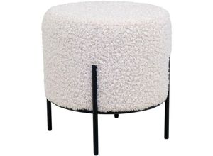 5713917007653 - Ebuy24 - Alford Pouf Hocker imitiertes Lammfell weiß - Weiß