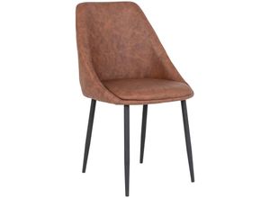 5713917015627 - 2er-Set Esszimmerstuhl aus Pu mit schwarzen Beinen Porto