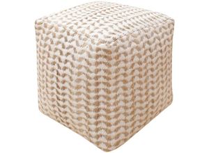 5713917024056 - - Vapi Pouf handgewebt 40x40cm natur offwhite