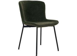 5713917027163 - Ebuy24 - Maceda Esszimmerstuhl bouclé dunkelgrün - Dunkelgrün