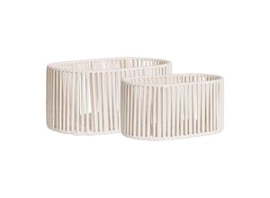5713917032662 - Xxxl Korbset  Weiß  Metall Textil  2-teilig  oval  Spielzeug Spielzeugkisten