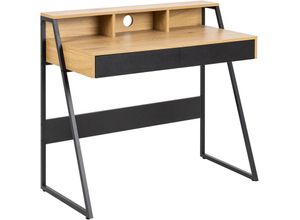 5713941210746 - Ebuy24 - Reece Schreibtisch 3 Fächer 2 Schubladen natur schwarz - Holz