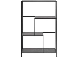 5713941231697 - ACTONA GROUP Bücherregal Infinity Regal Metallgestell 4 Einlegeböden asymmetrischen Details schwarz