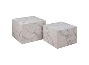 5713941232595 - Ebuy24 - Dice Couchtisch Marmor 2 Stück Dekor weiss - Weiß