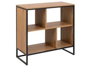 5713941247148 - ACTONA GROUP Bücherregal Swindon Standregal Regal Metallgestell 4 Einlegeböden asymmetrischen Details beige|braun