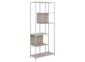 5713941368454 - Bücherregal ACTONA GROUP Seaford Regal Standregal Raumteiler grau B77cm H185cm T35cm Stahl Regale Regal grau asymmetrische Details wendbare Rückwand 77x35x185cm