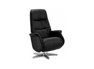 5714365000234 - Relaxsessel Manual Schwarz Leder Delta - Schwarz