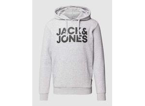 5714487362593 - Jack & Jones Kapuzenpullover Herren Sweat hellgrau bedruckt