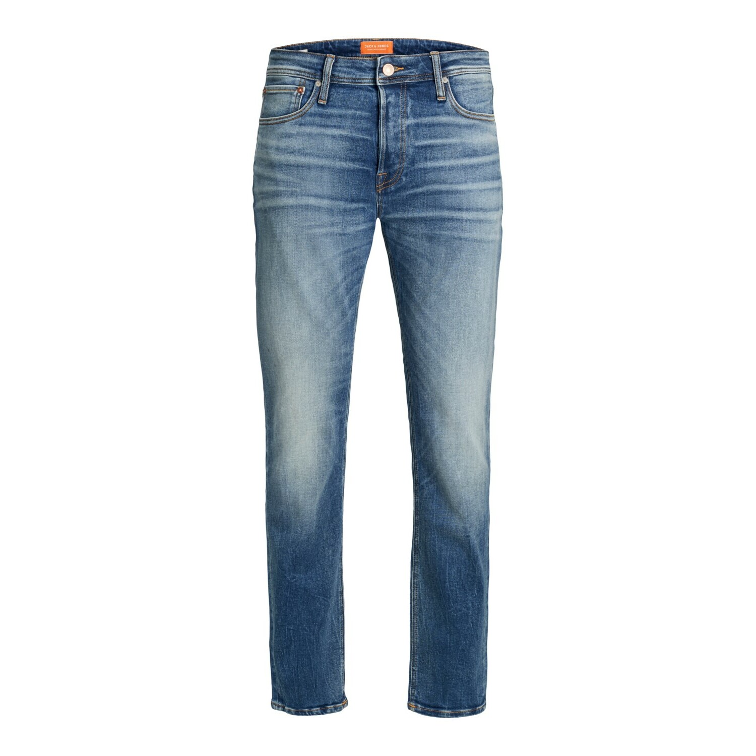 5714500798811 - JACK & JONES Tapered Fit Jeans JJIMIKE JJORIGINAL JOS 411 NOOS Blue Denim Unifarben Blau - Gr 32 x 32