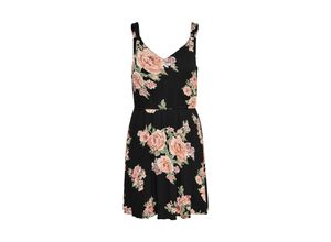 5714515985190 - ONLY Minikleid ONLKARMEN LIFE S L SHORT DRESS WVN NOOS Black ORANGE FLOWER PRINT GeblmtFloral Schwarz - Gr 36