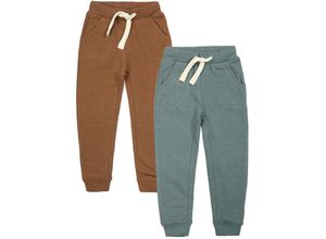 5714625428174 - - Sweathose BASIC 2er-Pack in braun blau meliert Gr140