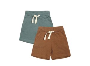 5714625428488 - - Sweat-Shorts BASIC 53 2er Pack in braun blau meliert Gr92