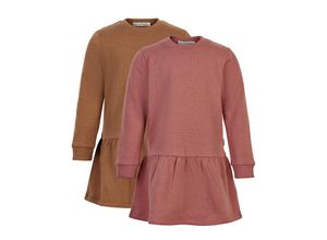 5714625441524 - - Sweat-Kleid BASIC 2er Pack in canyon rose braun Gr104