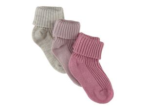 5714625453411 - - Socken BABY RIB 3er-Pack in rose smoke Gr19-22