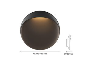 5714693308439 - Flindt Wandlampe Ø40cm schwarz 3000