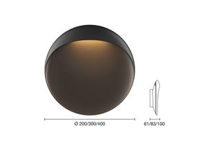 5714693321162 - Flindt Wandlampe Ø30cm schwarz 3000K