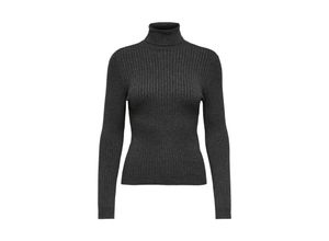 5714912546758 - ONLY Rollkragenpullover ONLKAROL L S ROLLNECK PULLOVER KNT NOOS Dark Grey Melange Unifarben Grau - Gr S