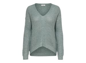 5714916769214 - JDY V-Pullover JDYNEW MEGAN L S PULLOVER KNT NOOS Abyss W BLACK PLY Unifarben Blau - Gr XS