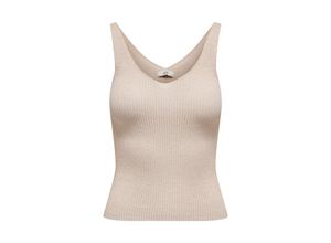 5714921178247 - JDY Tank Top JDYBODILLA S L TOP KNT Cloud Dancer W GOLD LUREX Unifarben Beige - Gr S