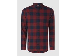 5714921625727 - Jack & Jones Essentials - Kariertes Buffalo-Hemd in Burgund-Rot