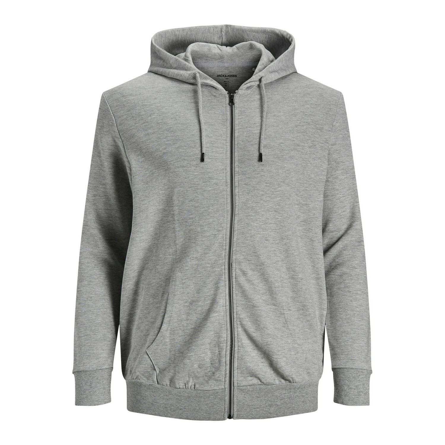 5714925569195 - Sweatshirt mit Reißverschluss und Kapuze in großen Größen Jack & Jones Basic Gris