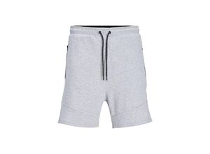 5714926342469 - JACK & JONES Sweatshorts JPSTGORDON AIR SWEAT SHORTS Light Grey MELANGE Unifarben Grau - Gr L