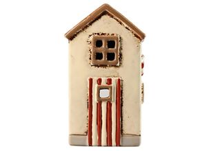5715049778265 - Det Gamle Apotek Lichthaus Keramikhaus Strandhütte creme-rot 85 x 75 x 145 cm