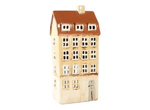 5715049811085 - Det Gamle Apotek Lichthaus Keramikhaus Wohnblock beige für Teelicht 11 x 85 x 24 cm