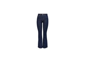 5715095951520 - ONLY Flared Jeans Wauw Life Dark Blue Denim Unifarben Blau - Gr XS x 32