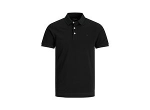 5715096203185 - JACK & JONES Poloshirt JJEPAULOS POLO SS NOOS Black TONAL BLACK SLIM Unifarben Schwarz - Gr L