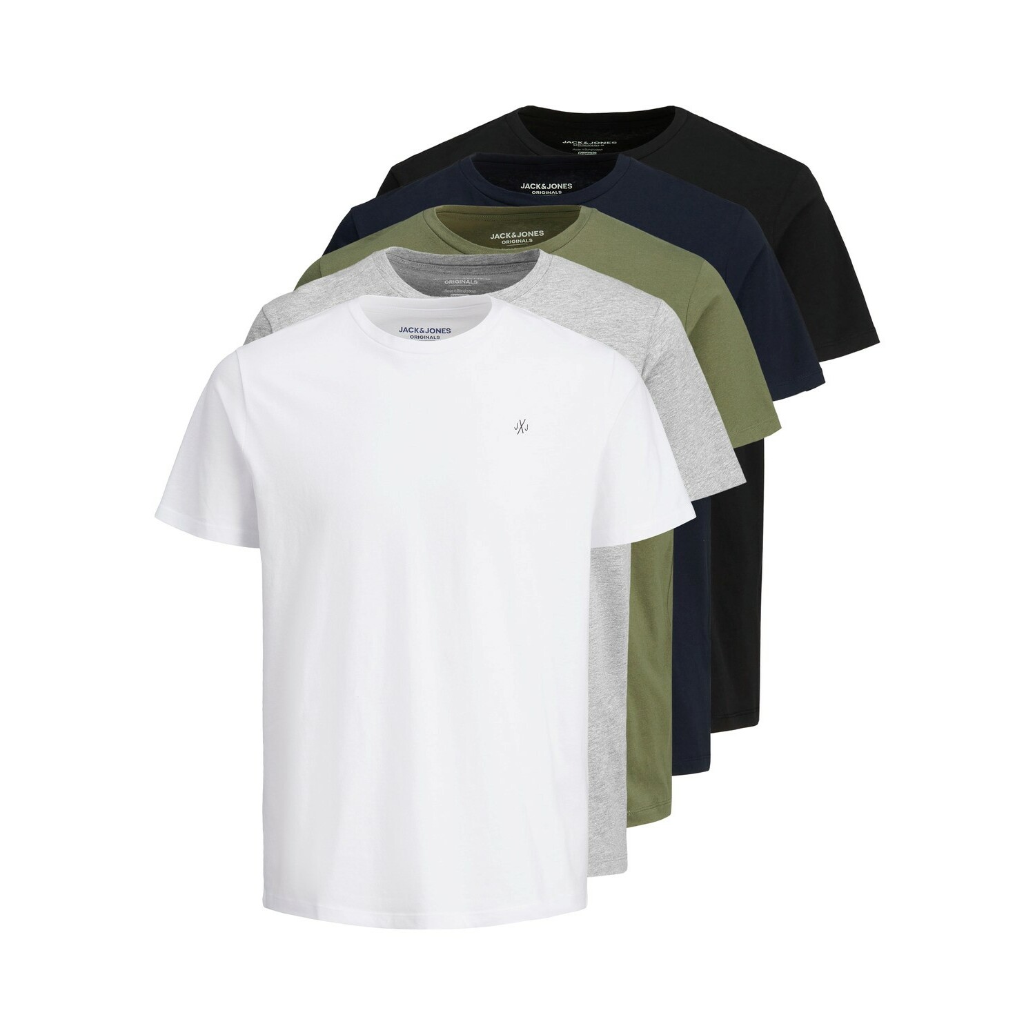 5715102808007 - Jack & Jones T-Shirt 5 Pack JORJXJ TEE CREW NECK 5715102808007 - Jack & Jones T-Shirt 5 Pack JORJXJ TEE CREW NECK