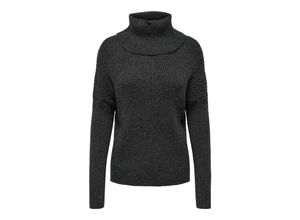 5715105671769 - ONLY Rollkragenpullover Katia Dark Grey Melange Unifarben Grau - Gr M